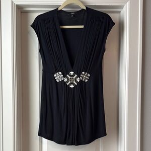 EXPRESS Elegant Black Top with Embellishments